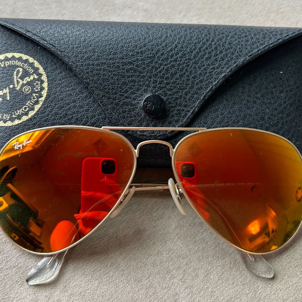 Ray Ban Aviator Flash Lenses (orange/red)